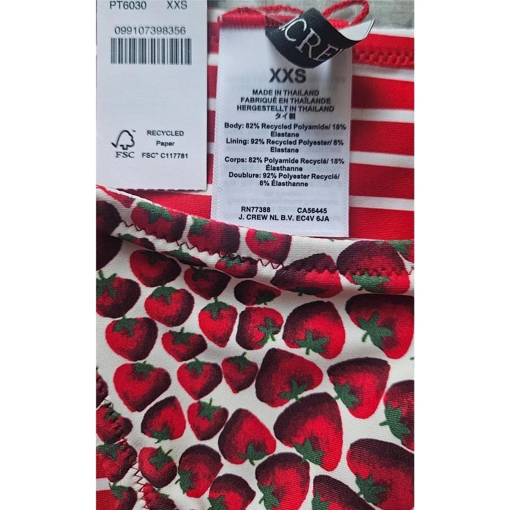 J.Crew '90s No-Tie String Bikini Bottom in Reversible Print
